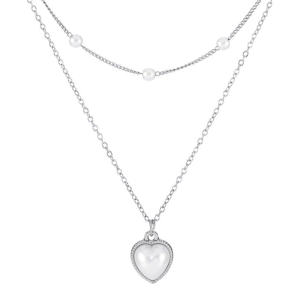 Wholesale Heart Multilayer Pearl Necklaces